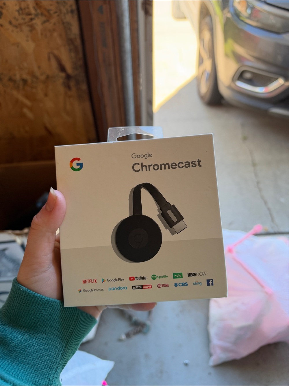 google Chromecast Streaming Media Player - Black on White Box